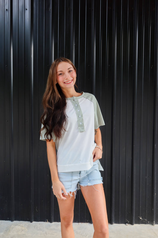 Gracie Green Half Sleeve Shirt