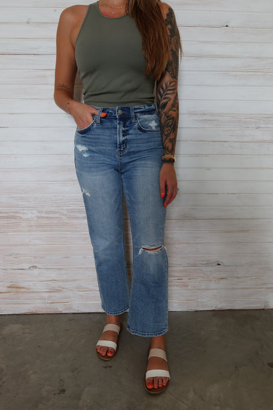 Vervet-High Rise Straight Jeans