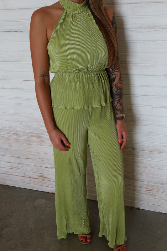 Taylor Halter Tank & Wide Leg Pants Set