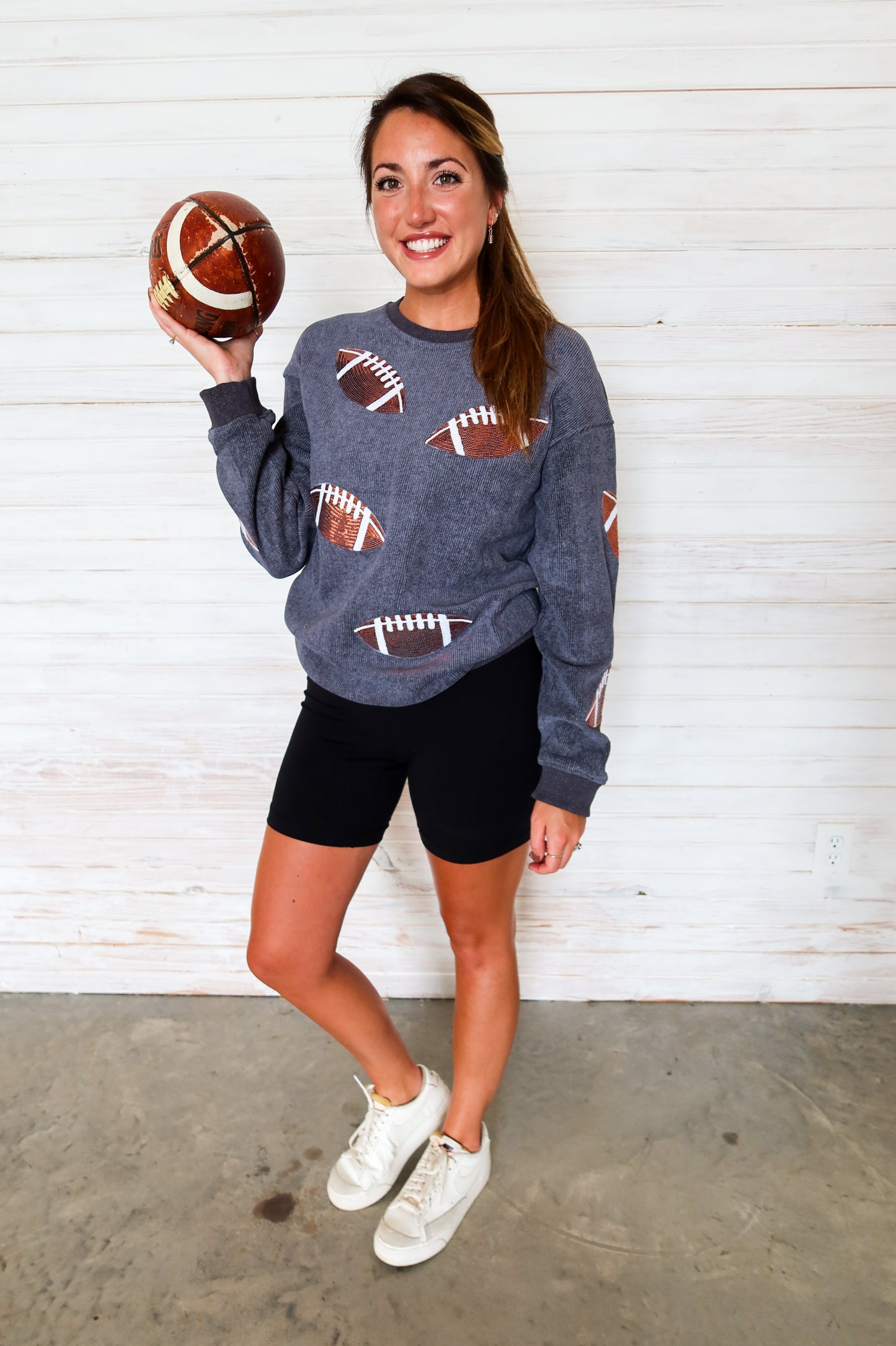 Game Day Sequin Football Sweatshirt