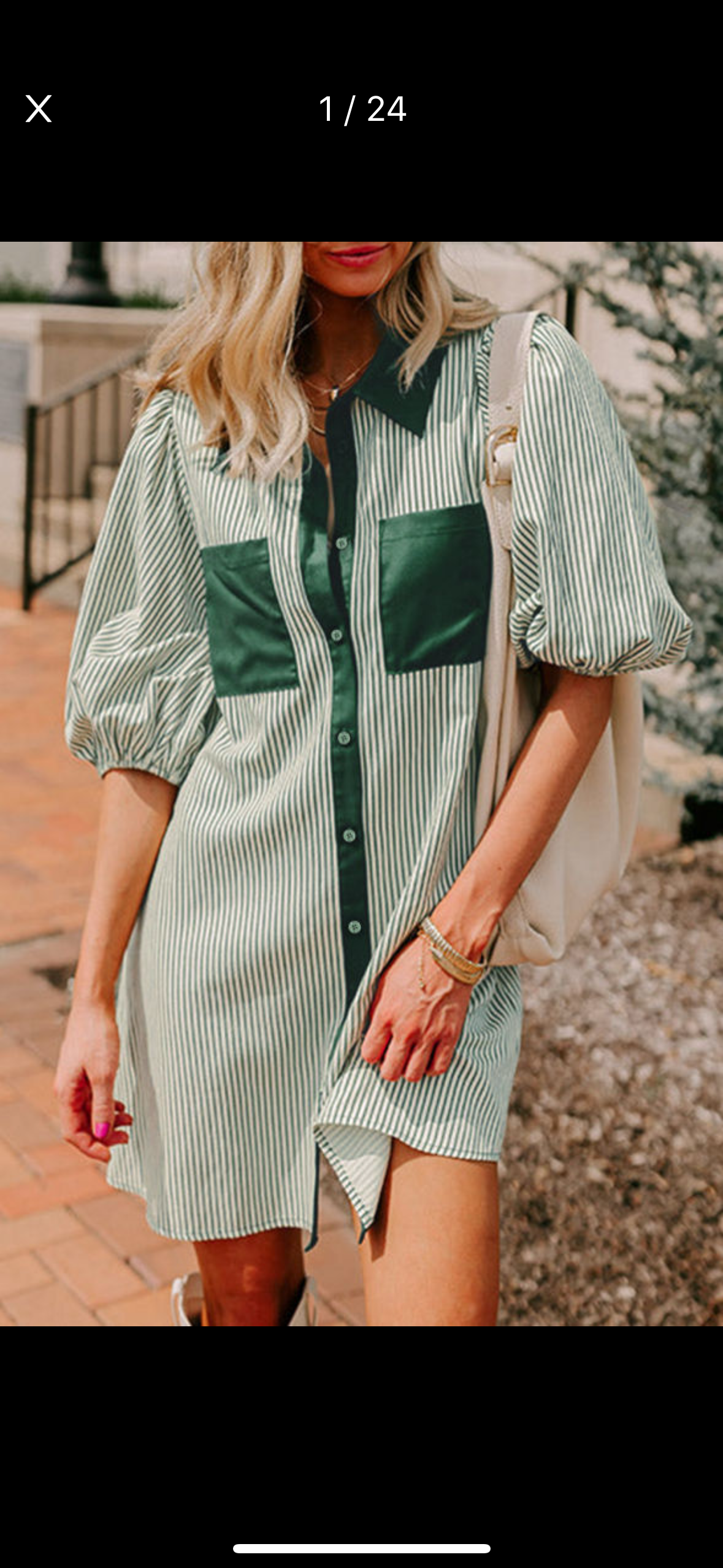 Gia Green Striped Dress