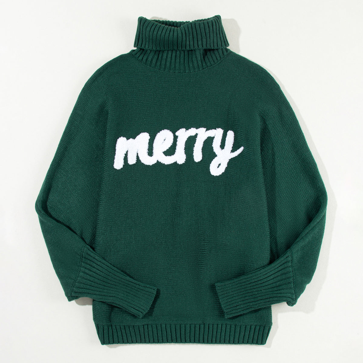 Green Merry Embroidered Sweater