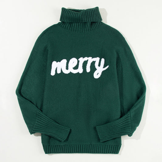 Green Merry Embroidered Sweater